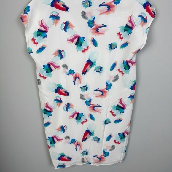 MARIE OLIVER | Andi Colorful Watercolor Print V-Neck Dress Women’s Size Small - Picture 9 of 10